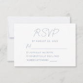 Moderne Minimalistische Stofblauwe Scriptie Bruilo RSVP Kaartje (Voorkant)