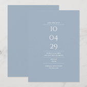 Moderne Minimalistische Stofblauwe Trouw  Save The Date (Voorkant / Achterkant)