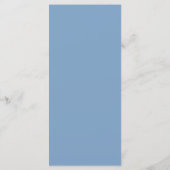 Moderne Minimalistische Stofblauwe Trouwdiner Menu (Achterkant)