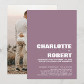 Moderne minimalistische stoffige Roos bruiloft rec Kaart (Voorkant / Achterkant)