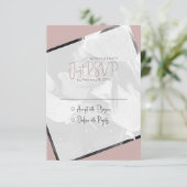 Moderne minimalistische stoffige Roos Casual trouw RSVP Kaartje (Staand voorkant)