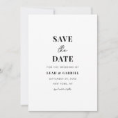 Moderne Minimalistische Stout Foto Bruiloft Save The Date (Voorkant)