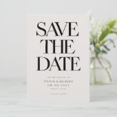 Moderne minimalistische stoutmoedige typografie br save the date (Staand voorkant)
