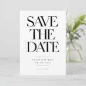 Moderne minimalistische stoutmoedige typografie br save the date (Staand voorkant)