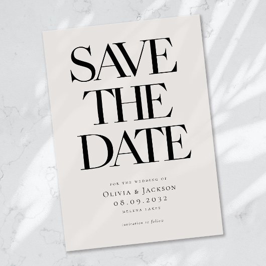 Moderne minimalistische stoutmoedige typografie br save the date