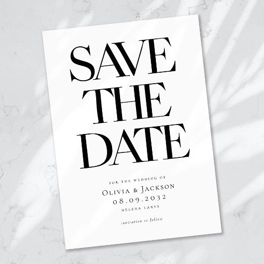 Moderne minimalistische stoutmoedige typografie br save the date