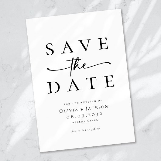 Moderne minimalistische stoutmoedige typografie br save the date