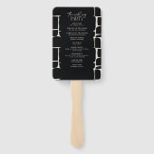 Moderne minimalistische strakke grafische zwarte & handwaaier (Achterkant)