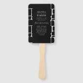 Moderne minimalistische strakke grafische zwarte & handwaaier (Voorkant)