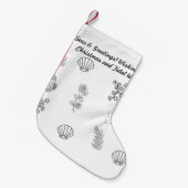 Moderne minimalistische strand kerstkousen kleine kerstsok (Voorkant (Hangend))