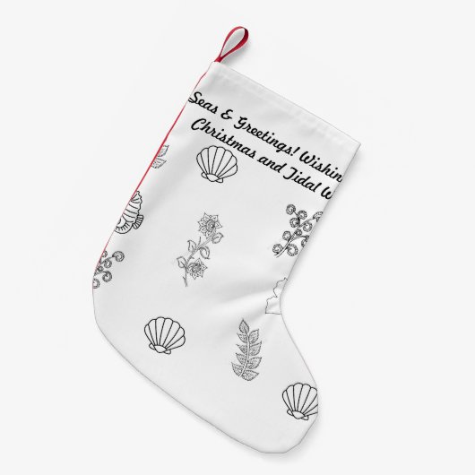 Moderne minimalistische strand kerstkousen kleine kerstsok (Voorkant (Hangend))