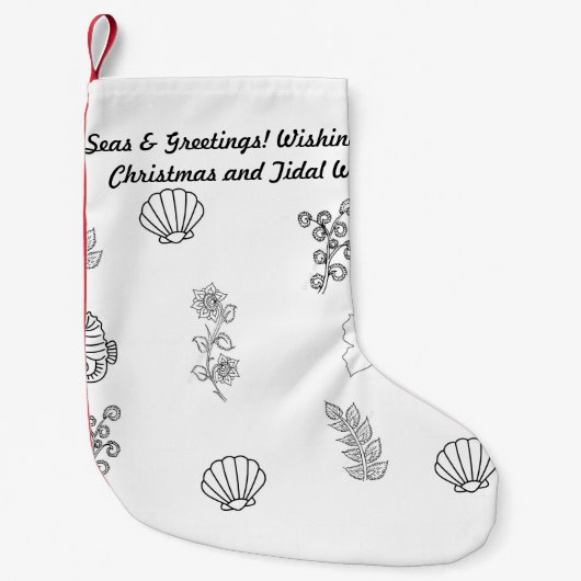 Moderne minimalistische strand kerstkousen kleine kerstsok (Voorkant)