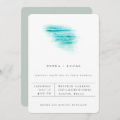 Moderne Minimalistische Strand Trouw Uitnodiging (Voorkant / Achterkant)