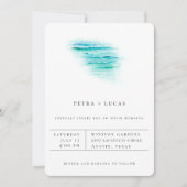 Moderne Minimalistische Strand Trouw Uitnodiging (Voorkant)