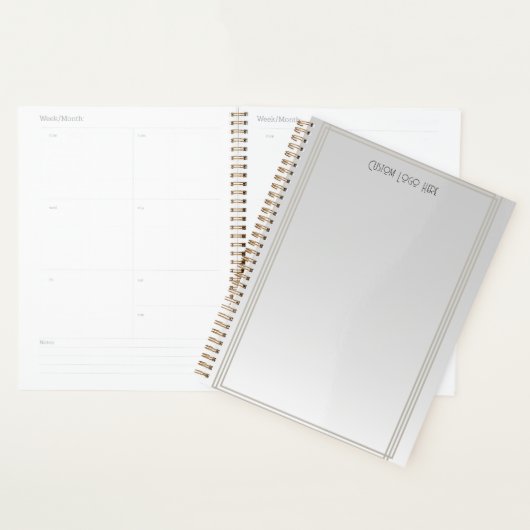 Moderne minimalistische streep grijs verloop planner (Display)