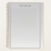 Moderne minimalistische streep grijs verloop planner (Voorkant)