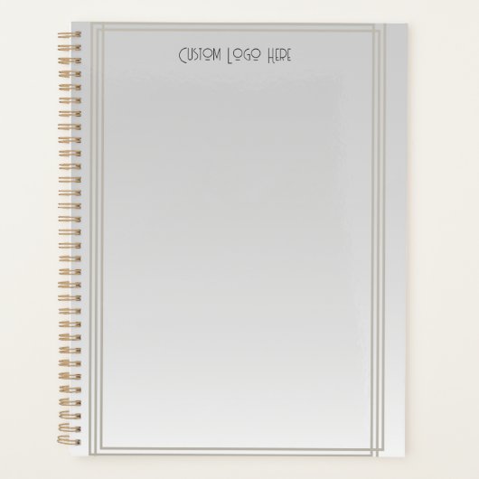 Moderne minimalistische streep grijs verloop planner (Voorkant)
