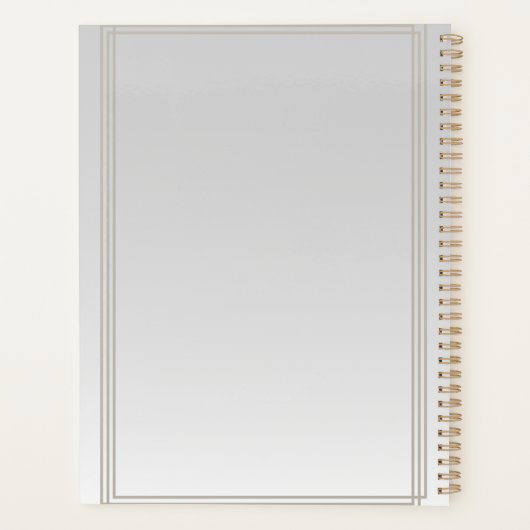 Moderne minimalistische streep grijs verloop planner (Achterkant)