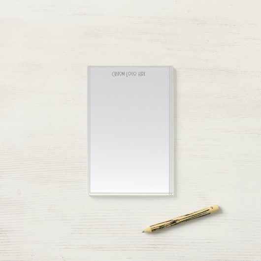 Moderne minimalistische streep grijs verloop post-it® notes (Op bureau)