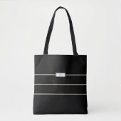 Moderne, minimalistische strepe Monogrammed Black Tote Bag (Voorkant)