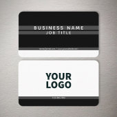 Moderne minimalistische strepen Grijs Zwart & Wit Visitekaartje