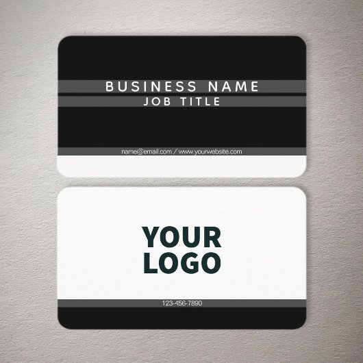 Moderne minimalistische strepen Grijs Zwart & Wit Visitekaartje