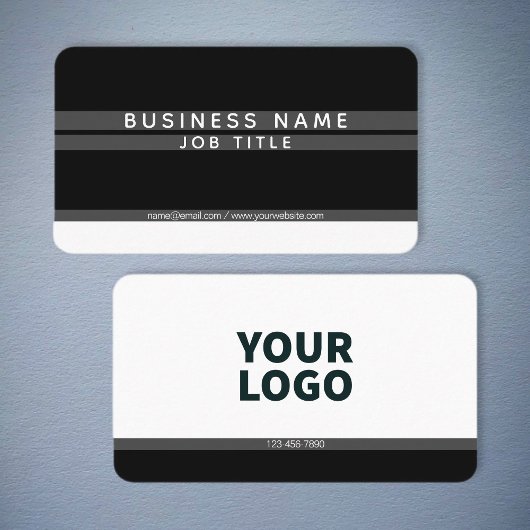 Moderne minimalistische strepen Grijs Zwart & Wit Visitekaartje