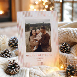Moderne Minimalistische Strepen Kerstvakantie Folie Feestdagenkaart