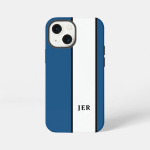 Moderne Minimalistische Strepen Monogram Trendy Bl iPhone 13 Mini Hoesje