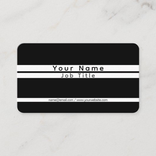 Moderne minimalistische strepen zwart-wit visitekaartje (Voorkant)