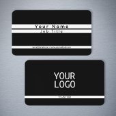 Moderne minimalistische strepen zwart-wit visitekaartje