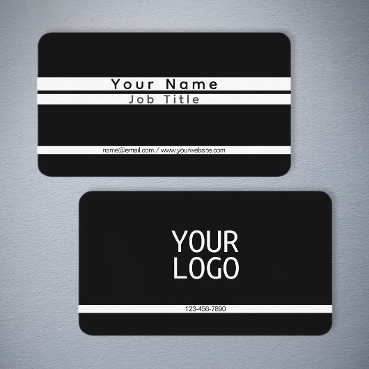 Moderne minimalistische strepen zwart-wit visitekaartje