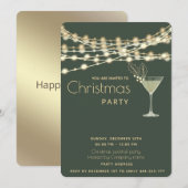 Moderne minimalistische strijklampen cocktailparty kaart (Voorkant / Achterkant)