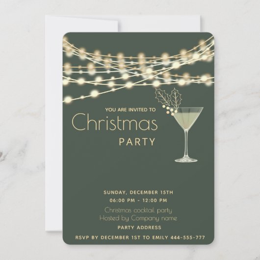 Moderne minimalistische strijklampen cocktailparty kaart (Voorkant)