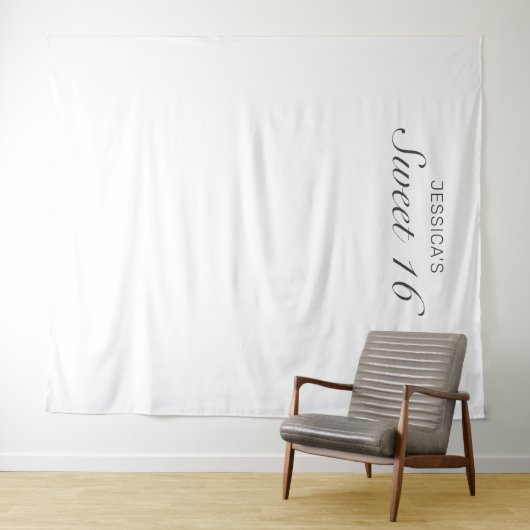 Moderne Minimalistische Sweet 16-foto-achtergrond Wandkleed (In Situ (horizontaal))