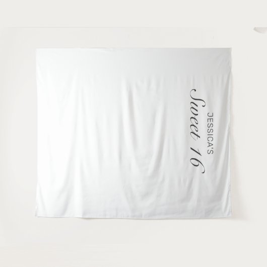 Moderne Minimalistische Sweet 16-foto-achtergrond Wandkleed (Voorkant (horizontaal))