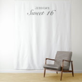 Moderne Minimalistische Sweet 16-foto-achtergrond Wandkleed (In situ)