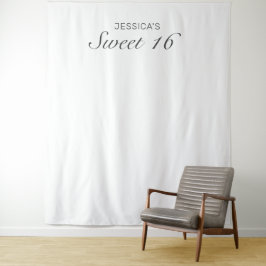 Moderne Minimalistische Sweet 16-foto-achtergrond Wandkleed