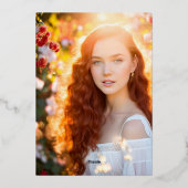 Moderne minimalistische Sweet 16 foto uitnodiging (Achterkant)