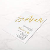 Moderne minimalistische Sweet 16 foto uitnodiging (Gedraaid)