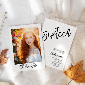 Moderne minimalistische Sweet 16 foto uitnodiging
