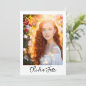 Moderne minimalistische Sweet 16 foto uitnodiging (Staand voorkant)