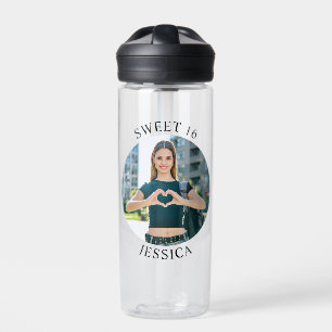 Moderne Minimalistische Sweet 16 Verjaardag Cirkel Waterfles