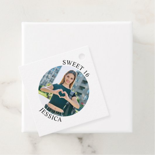 Moderne minimalistische Sweet 16 Verjaardagskring  Bedankjes Labels (In situ)