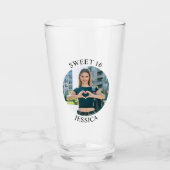 Moderne minimalistische Sweet 16 Verjaardagskring  Glas (Voorkant)