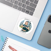 Moderne minimalistische Sweet 16 Verjaardagskring  Sticker (Laptop met iPhone)