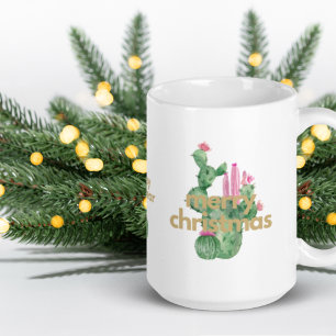 Moderne minimalistische Sweet Merry Christmas Cact Koffiemok
