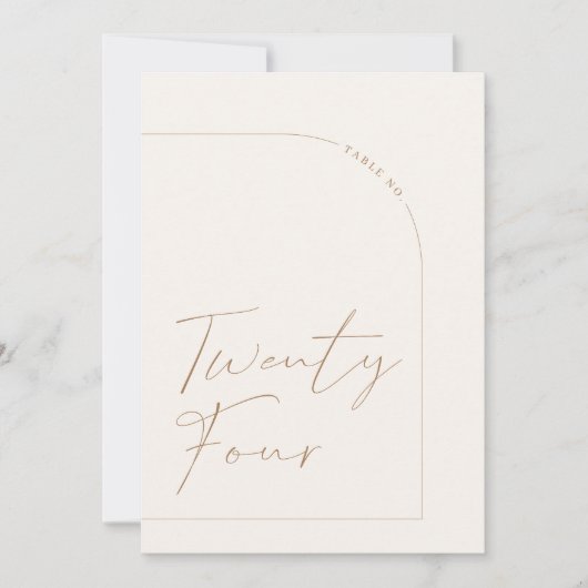 Moderne minimalistische tabel 24-tabelnummer kaart (Voorkant)