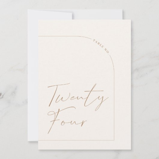 Moderne minimalistische tabel 24-tabelnummer kaart (Achterkant)