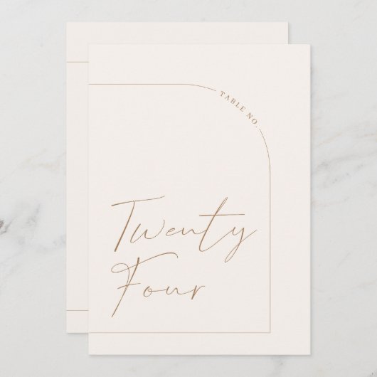 Moderne minimalistische tabel 24-tabelnummer kaart (Voorkant / Achterkant)